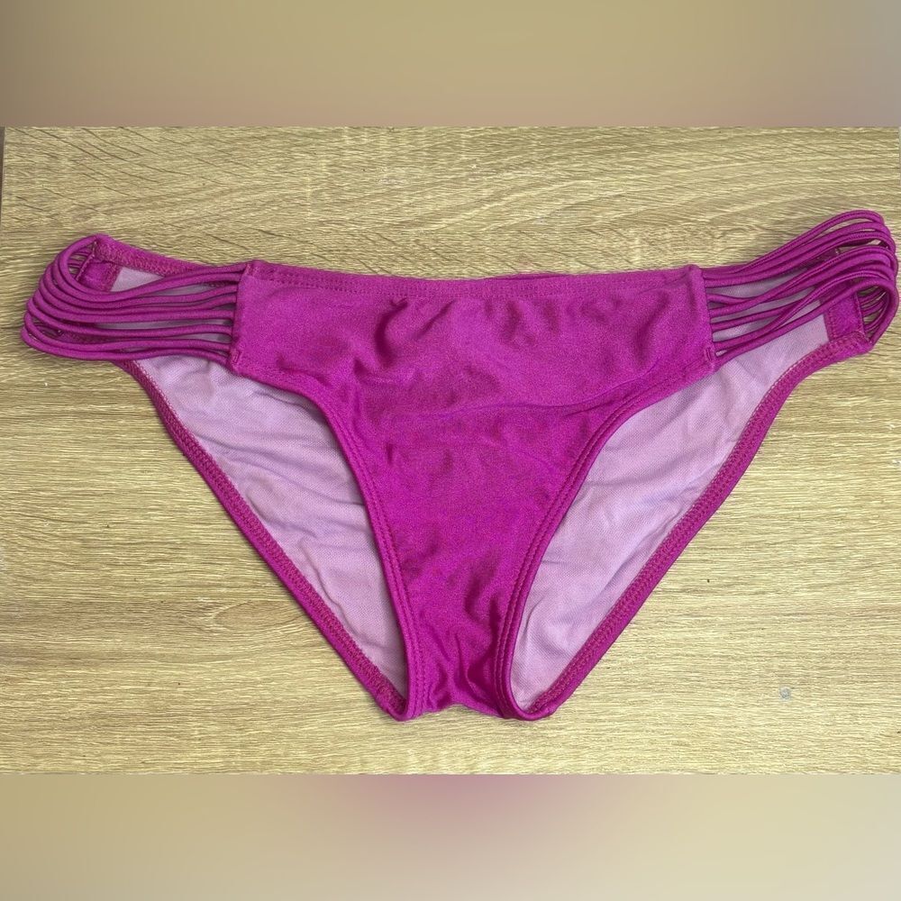 Luli Fama EUC purple bikini bottom with side string detail Size medium